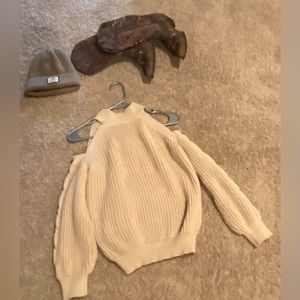 SHEIN cold shoulder sweater